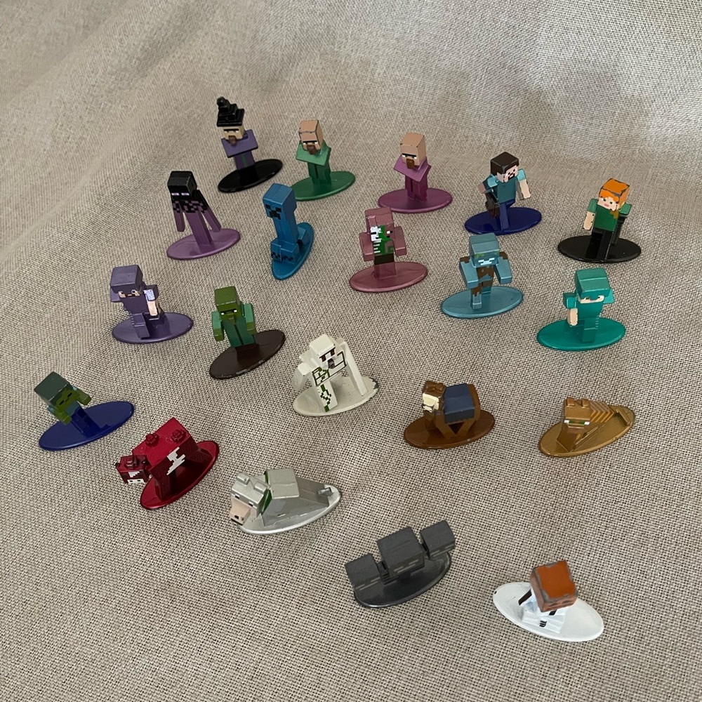 Lot of MINECRAFT NANO METALFIGS Jada Toys die cast Figures LOOSE 20  FIGURES